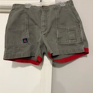 Gray and Red Casual Shorts
